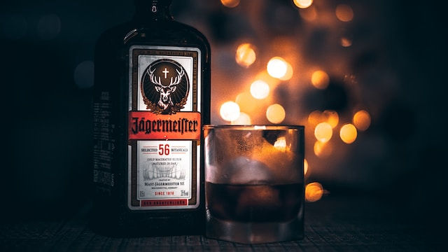 Jägermeister bottle and glass