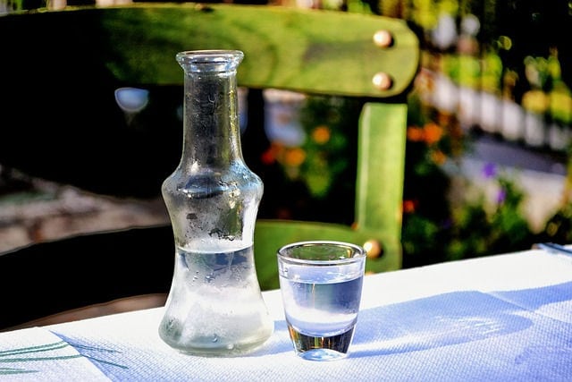 Ouzo in bottle