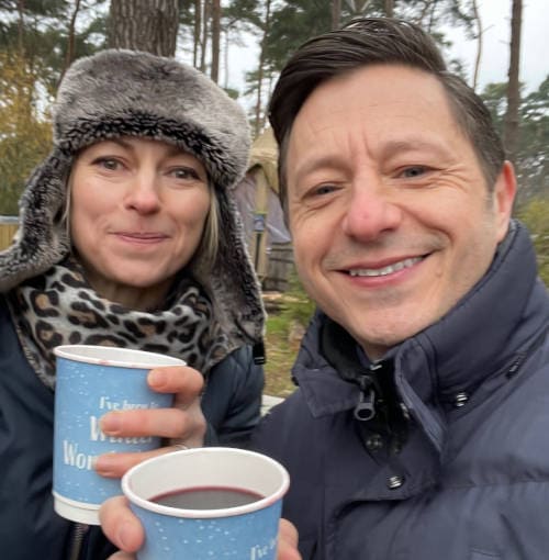 Andrew and Ingrid drinking mulled wine.j